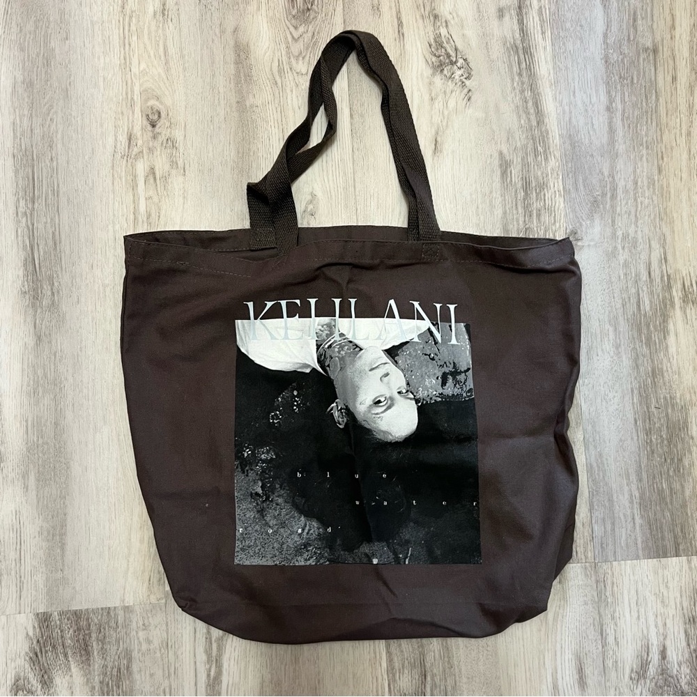 Kehlani Brown Blue Water Road Tote Bag
